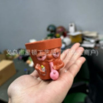 Cross-border new smoking flower pot simulation spoof Funny Valentine's Day gift home decoration resin decoration artwork