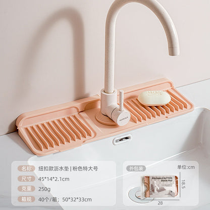 Cross-Border Button Silicone Faucet Drain Pad Kitchen Sink Storage Pad Washbasin Leak-Proof Anti-Slip Pad Wholesale