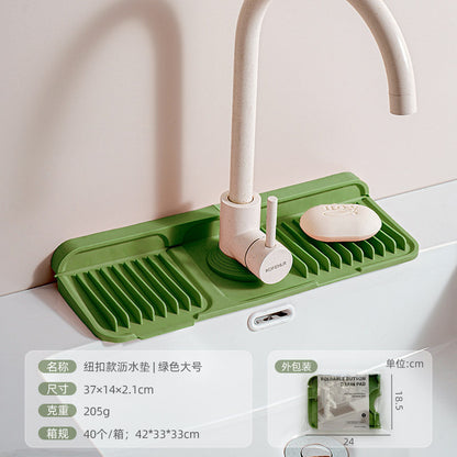 Cross-Border Button Silicone Faucet Drain Pad Kitchen Sink Storage Pad Washbasin Leak-Proof Anti-Slip Pad Wholesale