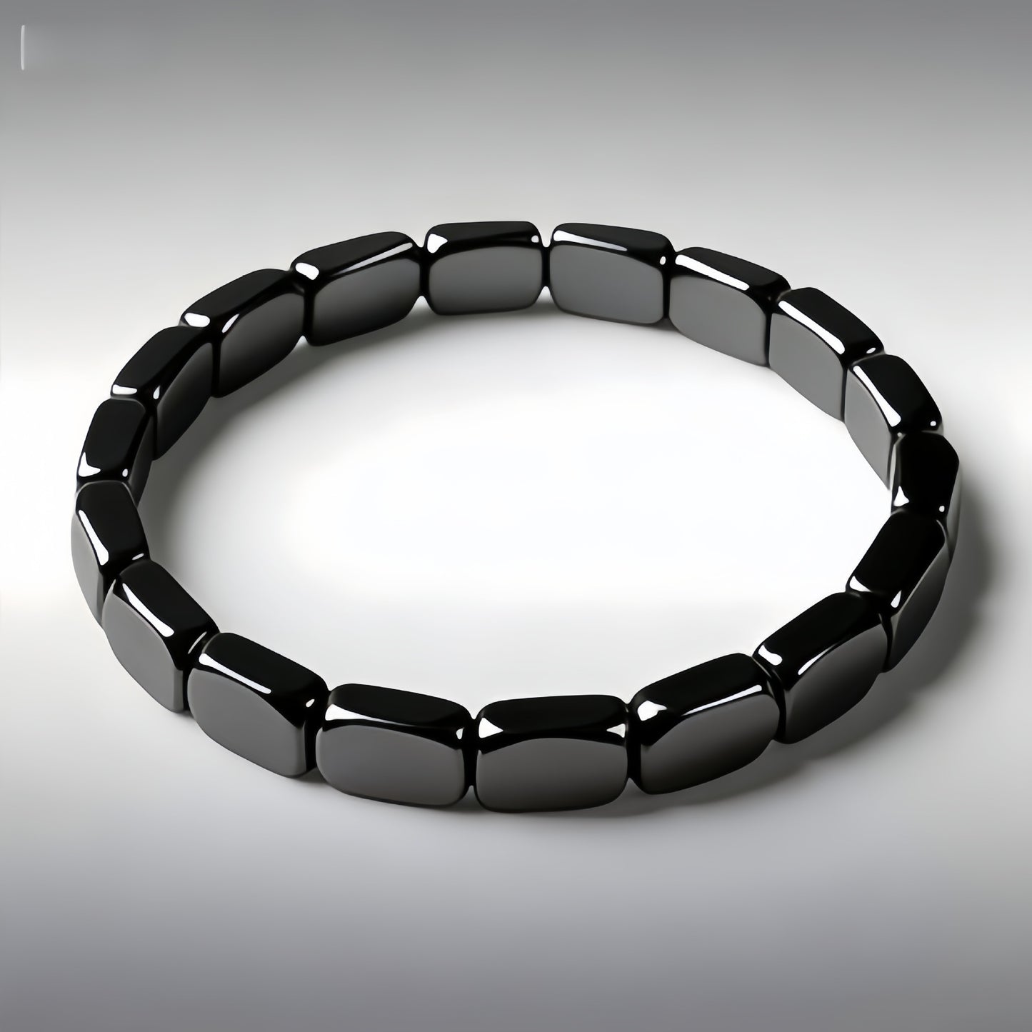 Cross-Border European and American Fashion Hot-Selling Hematite Black Gallstone Elastic Square Beaded Unisex Bracelet Jewelry Wholesale