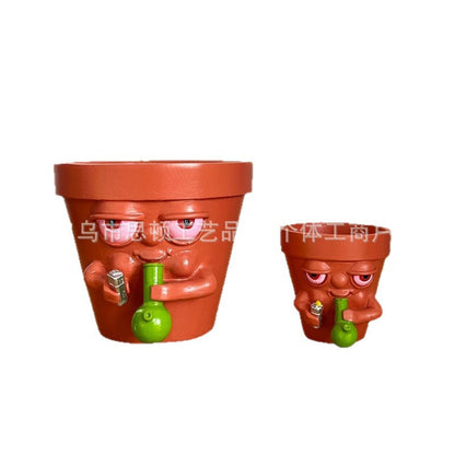 Cross-border new smoking flower pot simulation spoof Funny Valentine's Day gift home decoration resin decoration artwork