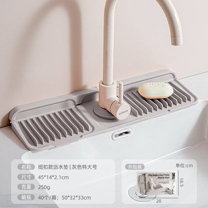 Cross-Border Button Silicone Faucet Drain Pad Kitchen Sink Storage Pad Washbasin Leak-Proof Anti-Slip Pad Wholesale