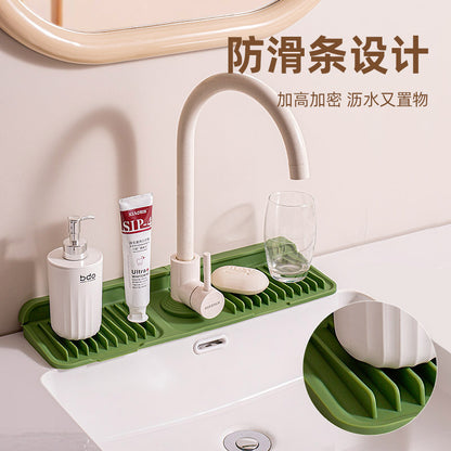 Cross-Border Button Silicone Faucet Drain Pad Kitchen Sink Storage Pad Washbasin Leak-Proof Anti-Slip Pad Wholesale