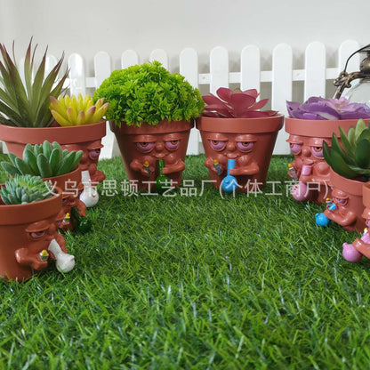 Cross-border new smoking flower pot simulation spoof Funny Valentine's Day gift home decoration resin decoration artwork