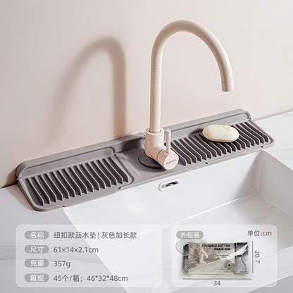 Cross-Border Button Silicone Faucet Drain Pad Kitchen Sink Storage Pad Washbasin Leak-Proof Anti-Slip Pad Wholesale