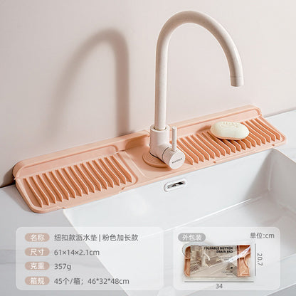 Cross-Border Button Silicone Faucet Drain Pad Kitchen Sink Storage Pad Washbasin Leak-Proof Anti-Slip Pad Wholesale