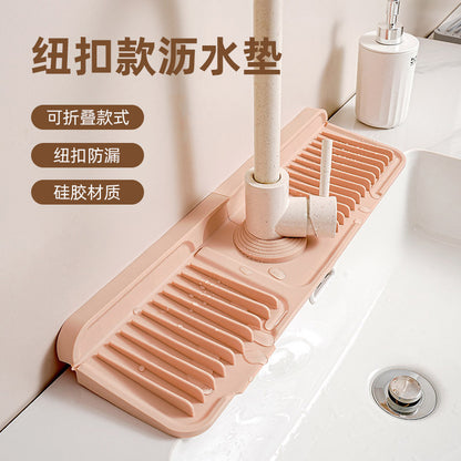 Cross-Border Button Silicone Faucet Drain Pad Kitchen Sink Storage Pad Washbasin Leak-Proof Anti-Slip Pad Wholesale