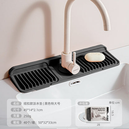 Cross-Border Button Silicone Faucet Drain Pad Kitchen Sink Storage Pad Washbasin Leak-Proof Anti-Slip Pad Wholesale