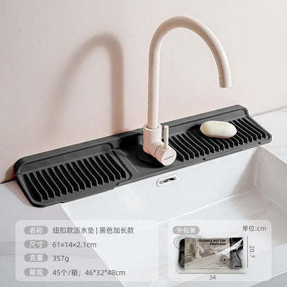 Cross-Border Button Silicone Faucet Drain Pad Kitchen Sink Storage Pad Washbasin Leak-Proof Anti-Slip Pad Wholesale