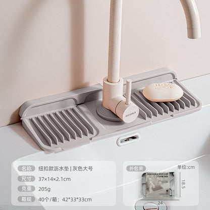 Cross-Border Button Silicone Faucet Drain Pad Kitchen Sink Storage Pad Washbasin Leak-Proof Anti-Slip Pad Wholesale