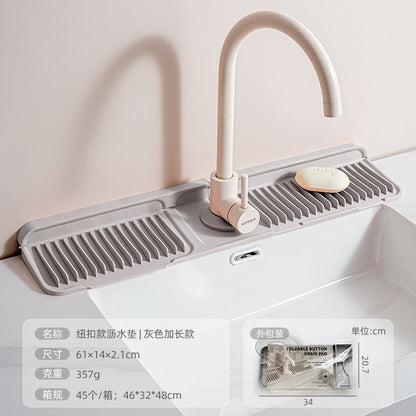 Cross-Border Button Silicone Faucet Drain Pad Kitchen Sink Storage Pad Washbasin Leak-Proof Anti-Slip Pad Wholesale