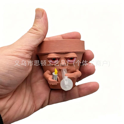 Cross-border new smoking flower pot simulation spoof Funny Valentine's Day gift home decoration resin decoration artwork